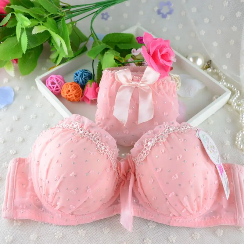 Women Lace Bowknot Push Up Bras Sets Dot Print Padded Bras Underwire Brassiere Bow Twist Candy Color Underwear Panties Set
Women Lace Bowknot Push Up Bras Sets Dot Print Padded Bras Underwire Brassiere Bow Twist Candy Color Underwear Panties Set