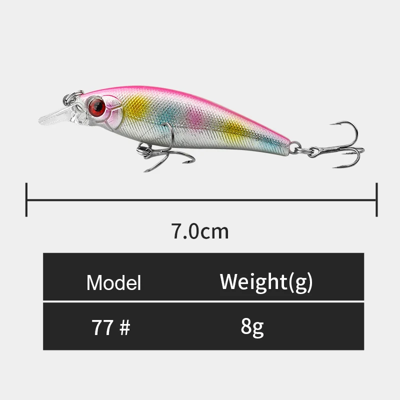 Erchang Lures wobblers 7.5cm 6.5g Hard Bait Minnow Popper fishing lure With Magnet Bass Fresh 4# VMC hooks free shipping | Спорт и