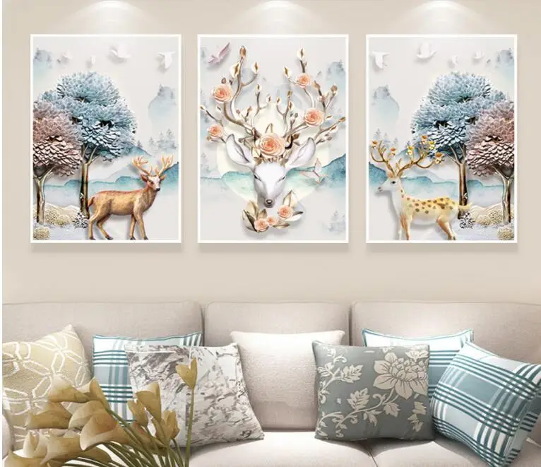 Hot Selling Western Style 3 Pieces Fortune Trees Deers Living Room Decor Wall Art Pictures Unframed Animal Print And Poster
Hot Selling Western Style 3 Pieces Fortune Trees Deers Living Room Decor Wall Art Pictures Unframed Animal Print And Poster