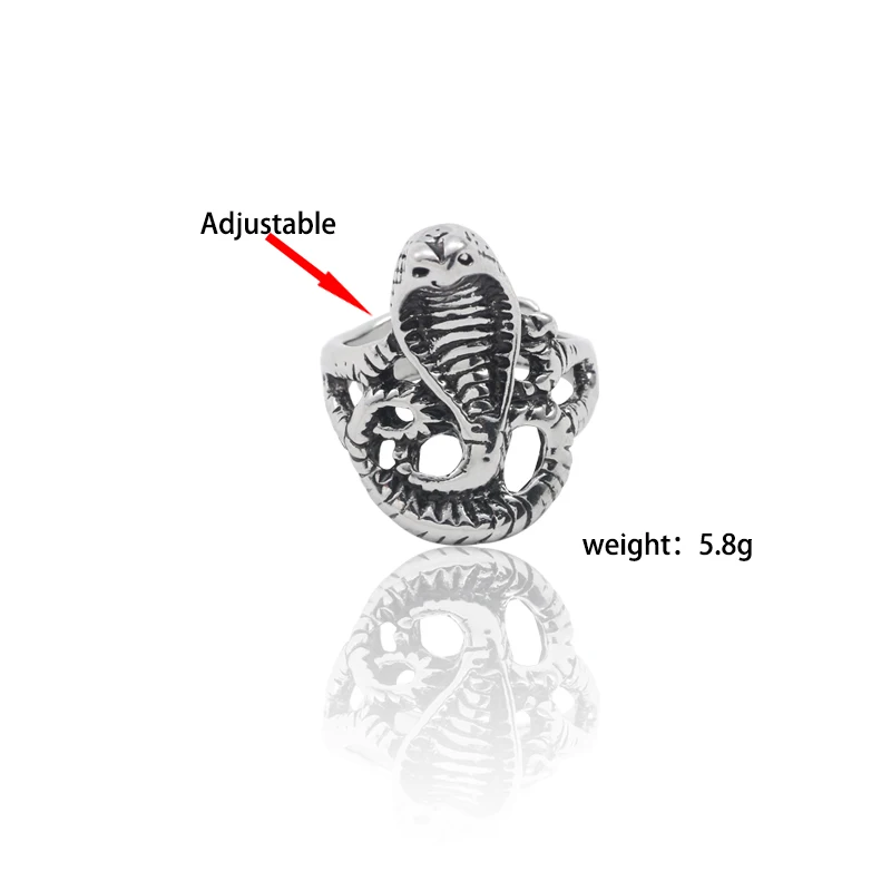 Hip Hop Retro Cobra Animal Hollow Male And Female Ring Personality Exaggerated Serpentine Opening Adjustable Ring Jewelry Gift
Hip Hop Retro Cobra Animal Hollow Male And Female Ring Personality Exaggerated Serpentine Opening Adjustable Ring Jewelry Gift