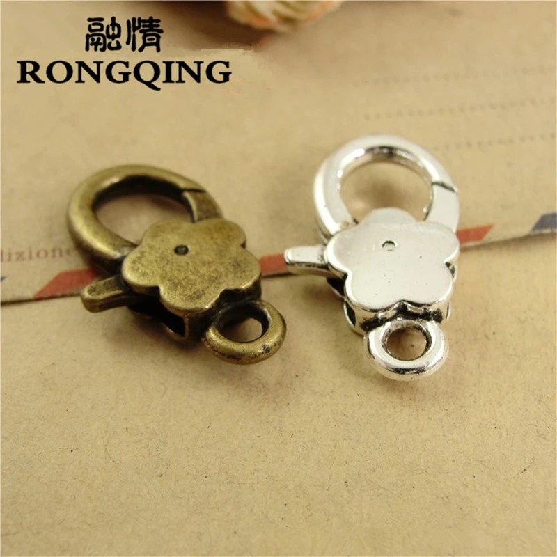 RONGQING 20pcs/lot Plum Decorative Pattern Jewelry Findings 16*27MM Lobster Clasps Hooks For Necklace Bracelet DIY
RONGQING 20pcs/lot Plum Decorative Pattern Jewelry Findings 16*27MM Lobster Clasps Hooks For Necklace Bracelet DIY