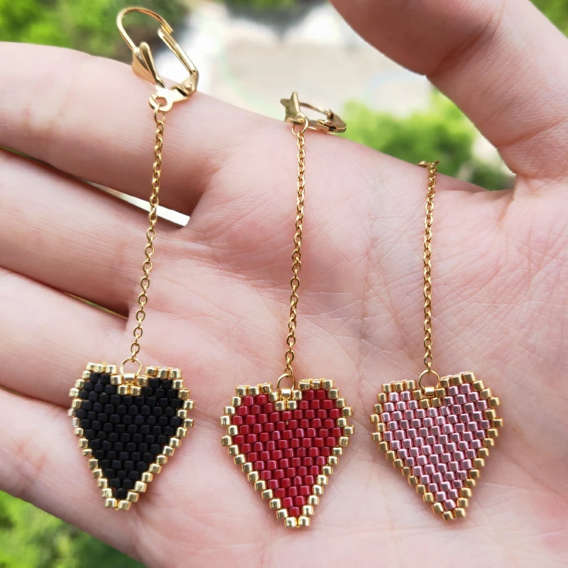 Fairywoo Ethnic Miyuki Heart Earring Long Tassel Stainless Steel Chain Gold Drop Earrings Simple Sweet Delica Woman Earring
Fairywoo Ethnic Miyuki Heart Earring Long Tassel Stainless Steel Chain Gold Drop Earrings Simple Sweet Delica Woman Earring