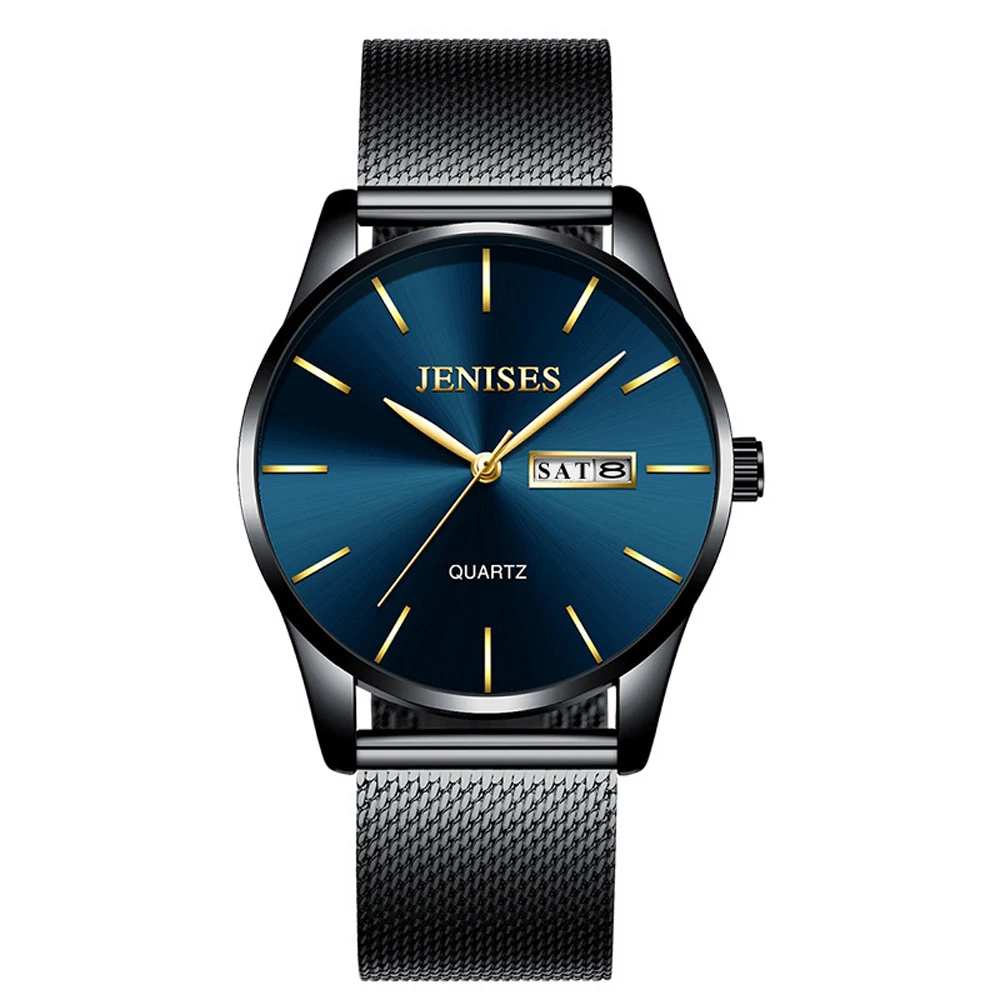 Men Watch Black Steel Mesh Waterproof Quartz Man Watch Date Week Display Male Clock Orologio Uomo Fashion Business Men's Watches
Men Watch Black Steel Mesh Waterproof Quartz Man Watch Date Week Display Male Clock Orologio Uomo Fashion Business Men's Watches