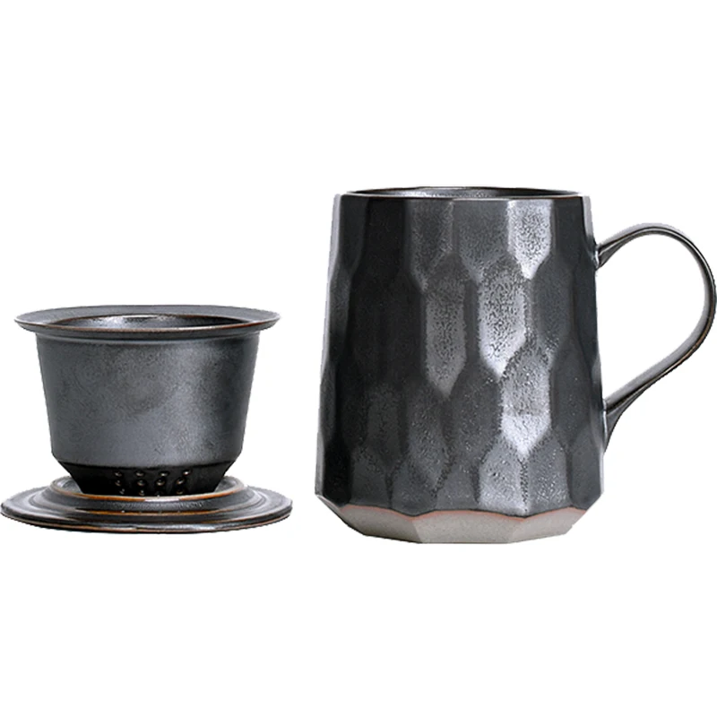 350ml High Capacity Tea Cup with Filter Ceramic Coarse Pottery Coffee Cup Black Zen Master Cup Office Drinkware Retro Home Decor
350ml High Capacity Tea Cup with Filter Ceramic Coarse Pottery Coffee Cup Black Zen Master Cup Office Drinkware Retro Home Decor