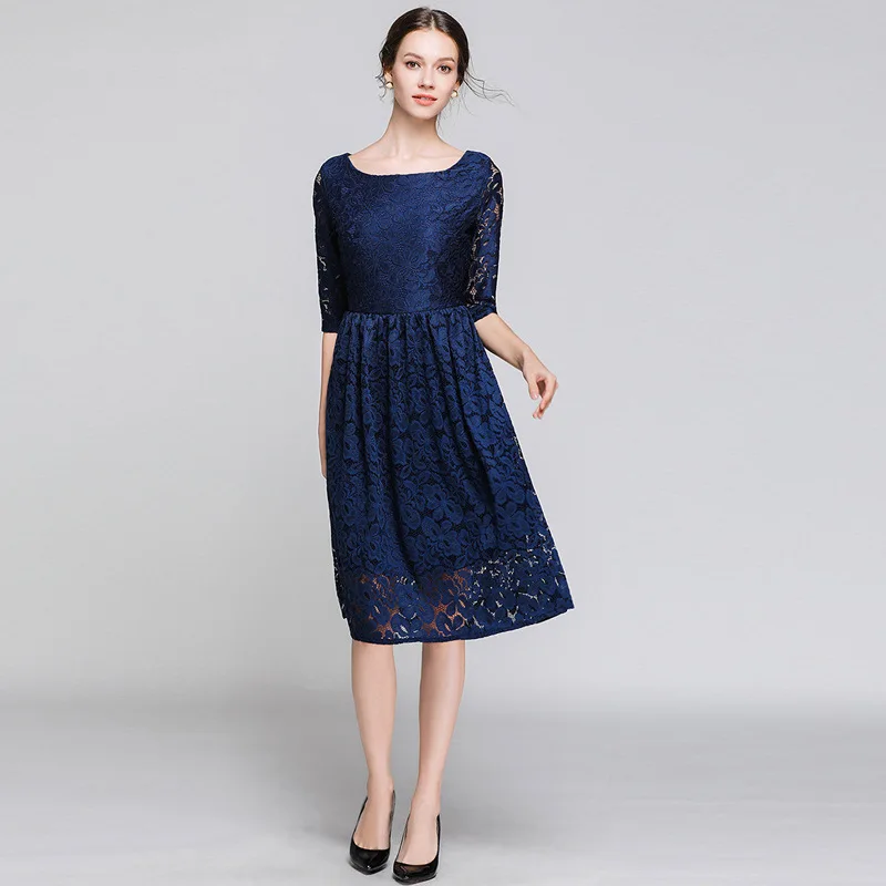 European Station Autumn and Winter New Women's Dresses Elegant, Simple, Self-cultivation, Waist A-shaped pendulum lace dress
European Station Autumn and Winter New Women's Dresses Elegant, Simple, Self-cultivation, Waist A-shaped pendulum lace dress