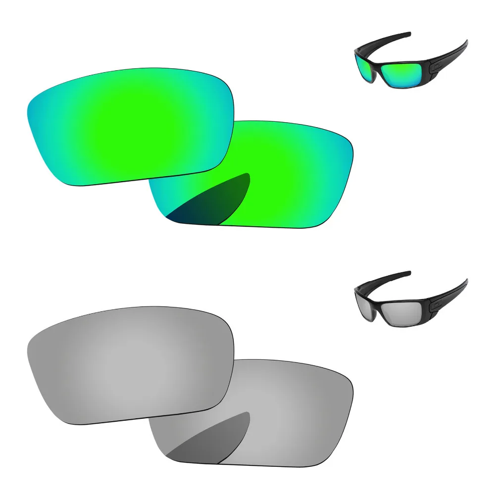 

Хромированные серебристые и зеленые 2 пары зеркальные поляризованные Сменные линзы для топливных элементов солнцезащитные очки оправа 100% ...