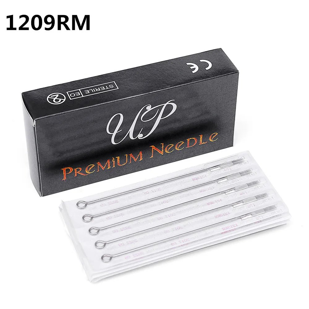 

High Quality 50PCS Disposable Sterilized Tattoo Premium Needles Curved Shader 9RM For Tattoo Machine Gun Grip Tip UTN09RM