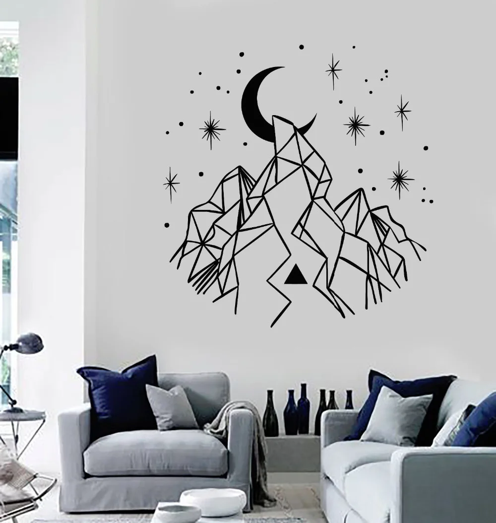 New Design Geometry Vinyl Wall Decal Mountains Crescent Stars Home Decor Art Sticker Sofa Background Wall Decorative Mural LA930
New Design Geometry Vinyl Wall Decal Mountains Crescent Stars Home Decor Art Sticker Sofa Background Wall Decorative Mural LA930