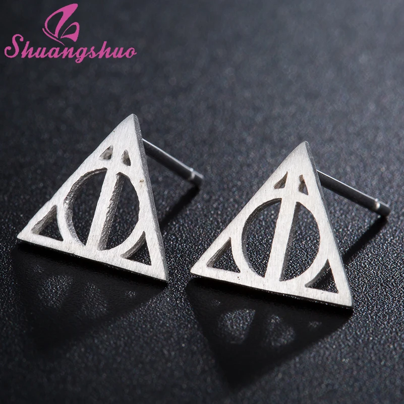 Shuangshuo New Tiny Halloween Earrings Deathly Hallows Stud Earrings For Women Gold Small Fashion Jewelry Valentines Day Gift
Shuangshuo New Tiny Halloween Earrings Deathly Hallows Stud Earrings For Women Gold Small Fashion Jewelry Valentines Day Gift