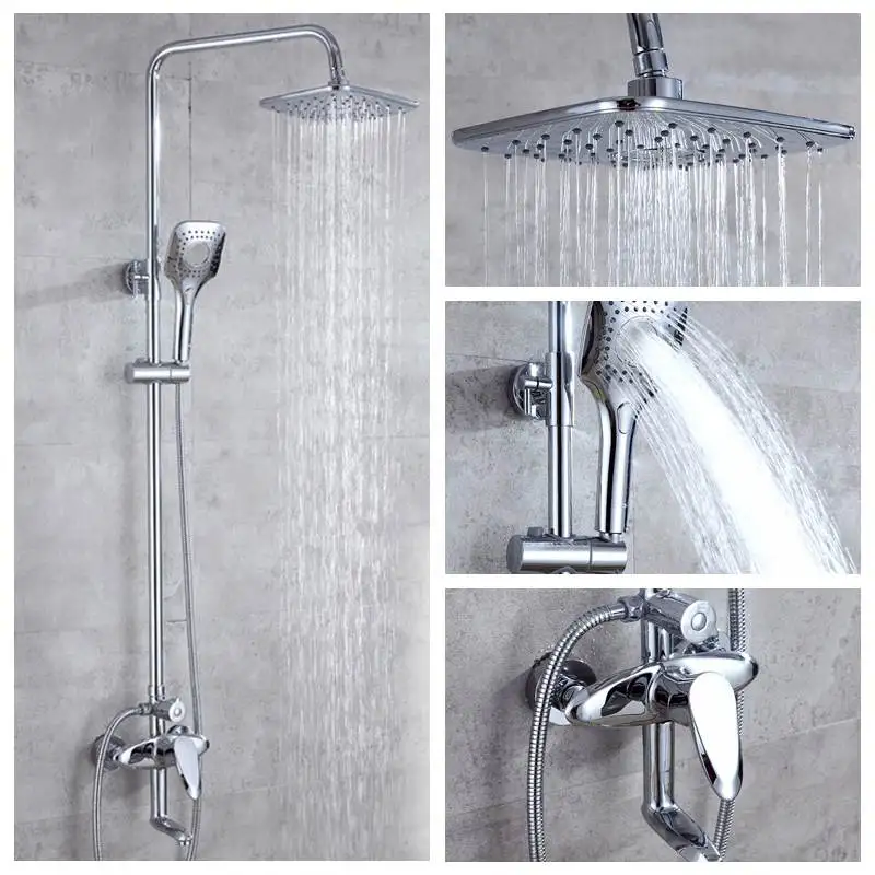 Bathroom Rainfall Shower Faucet Set Single Handle Mixer Tap 3 Mode Hand held Shower Hand Sprayer Wall Mounted Bath Shower Set
Bathroom Rainfall Shower Faucet Set Single Handle Mixer Tap 3 Mode Hand held Shower Hand Sprayer Wall Mounted Bath Shower Set