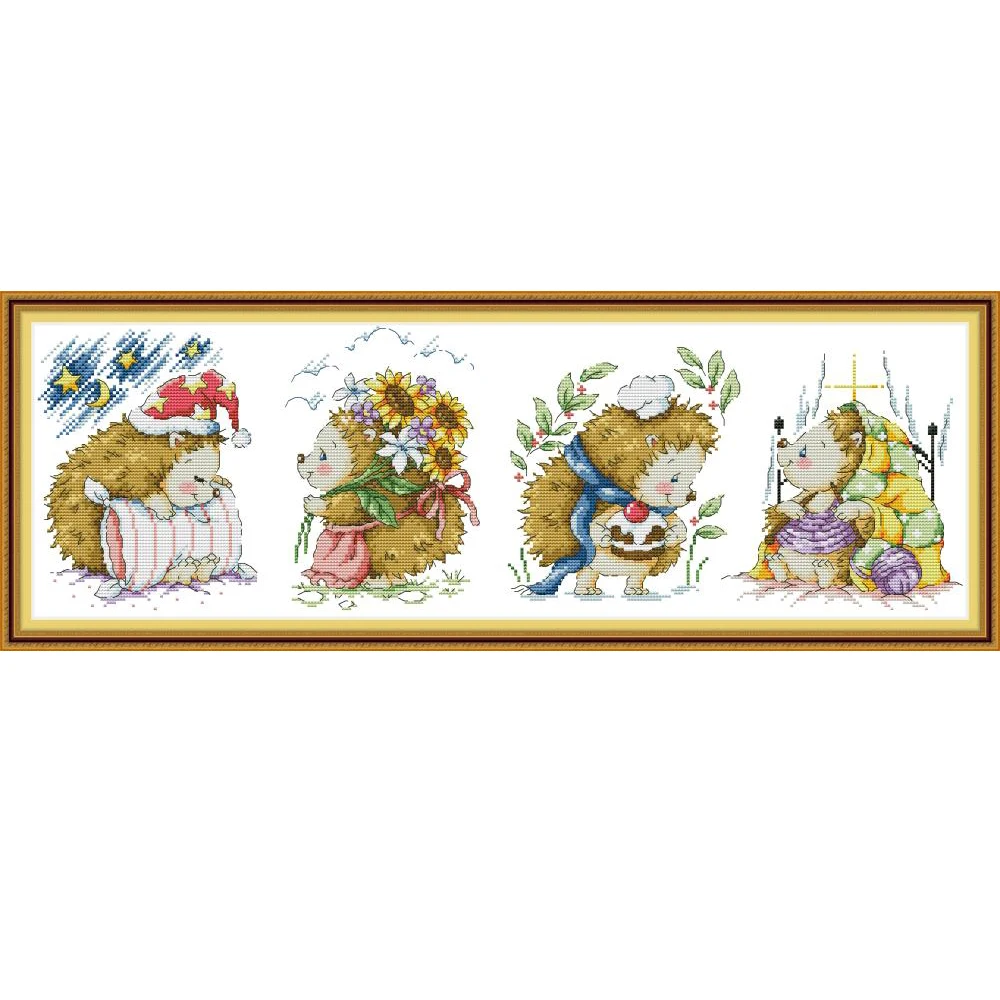 NKF Happy Baby Hedgehog Cross Stitch Kits 11CT 14CT Chinese Embroidery Needlework Set Cross Stitch Pattern for Home Decor
NKF Happy Baby Hedgehog Cross Stitch Kits 11CT 14CT Chinese Embroidery Needlework Set Cross Stitch Pattern for Home Decor