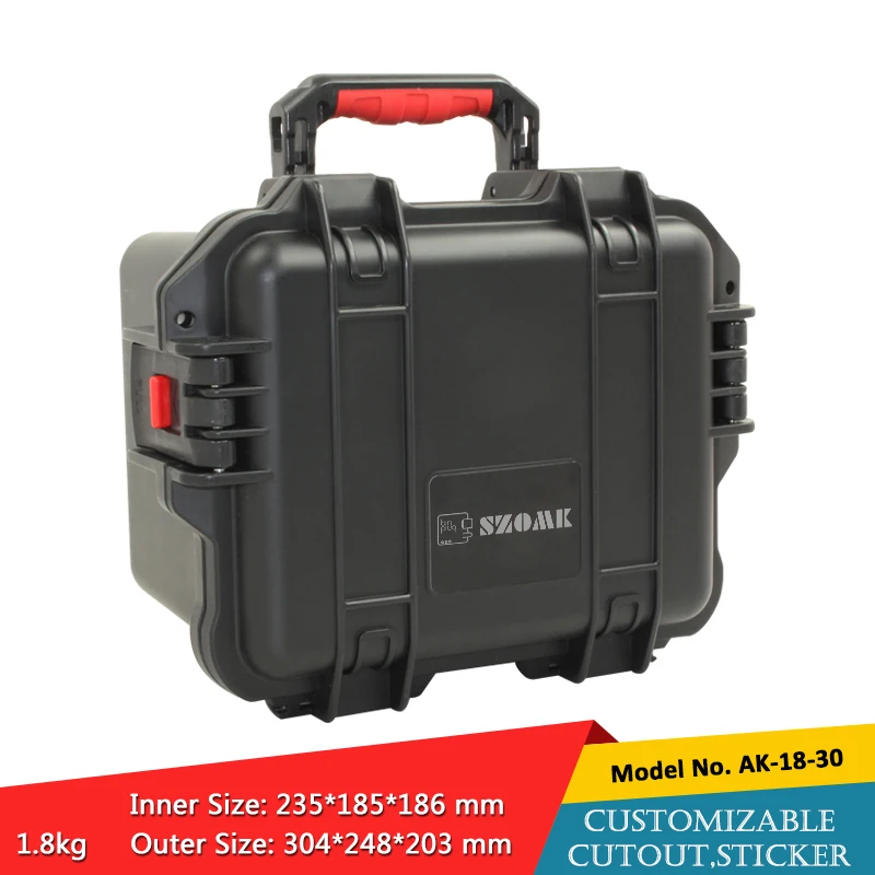 304*248*203mm China Supplier IP67 tool box with foam PP material plastic waterproof device box equipment case with precut foam 
304*248*203mm China Supplier IP67 tool box with foam PP material plastic waterproof device box equipment case with precut foam