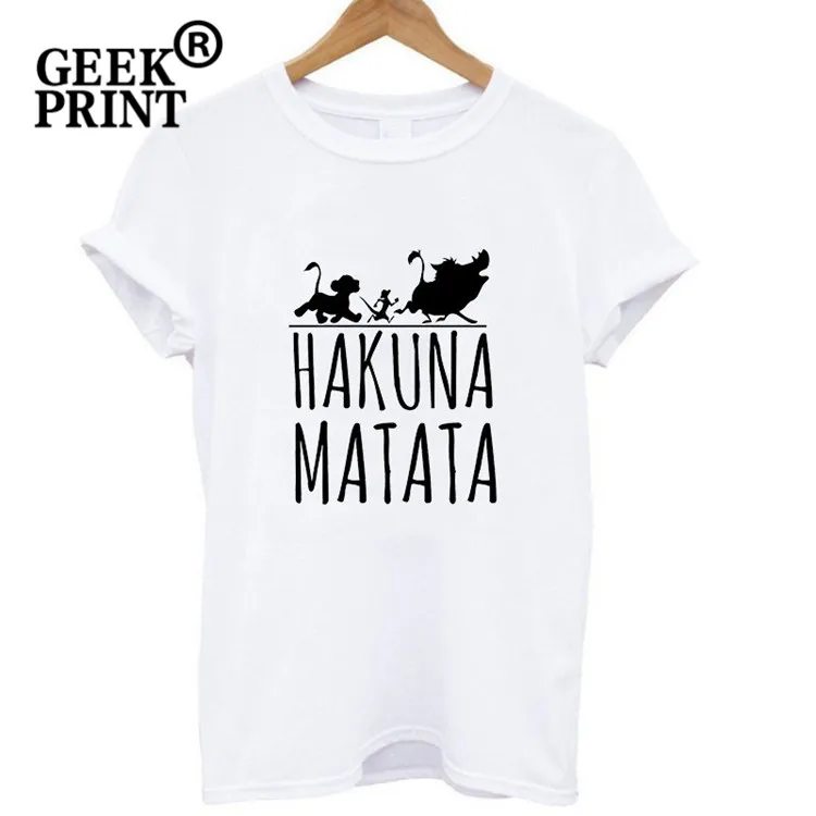 Новая футболка с логотипом Hakuna Matata женская коротким рукавом топ блогер Fangirl