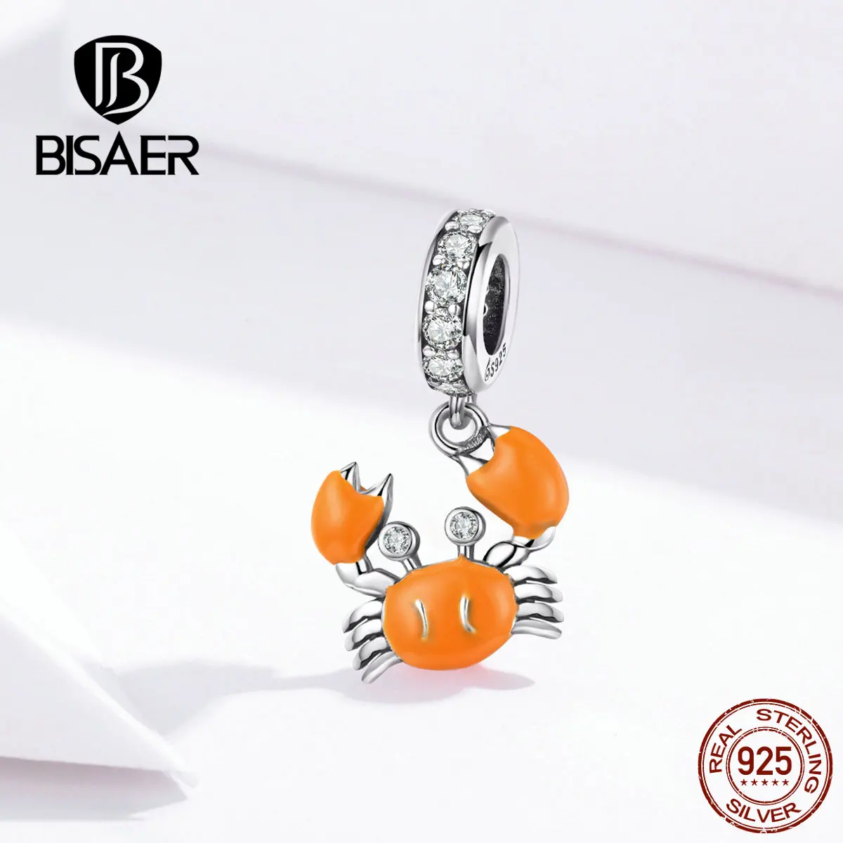 BISAER Crab Pendant 925 Sterling Silver Summer Ocean Red Crab Beads Charms Fit Charm Bracelets DIY Jewelry Making EFC076
BISAER Crab Pendant 925 Sterling Silver Summer Ocean Red Crab Beads Charms Fit Charm Bracelets DIY Jewelry Making EFC076