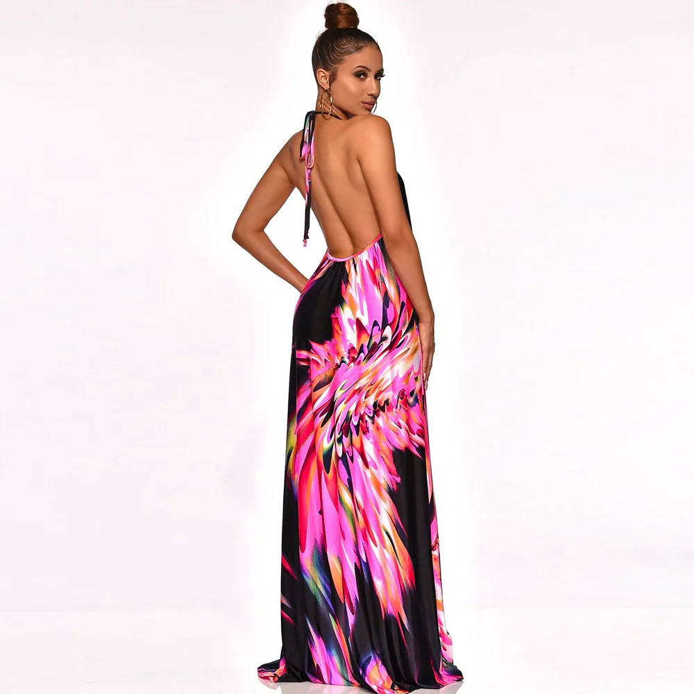 Colorful Print Halter Women Summer Maxi Dresses Sun Beach Women Backless Long Dresses
Colorful Print Halter Women Summer Maxi Dresses Sun Beach Women Backless Long Dresses