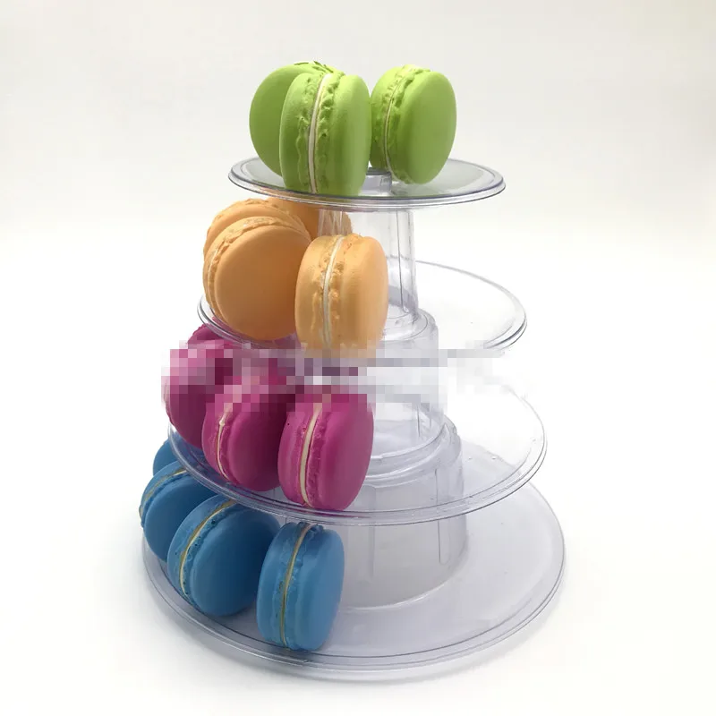 Multi function Macarons Дисплей Стенд 4 уровня круглый пирамида из Макарон Торт ПВХ cd