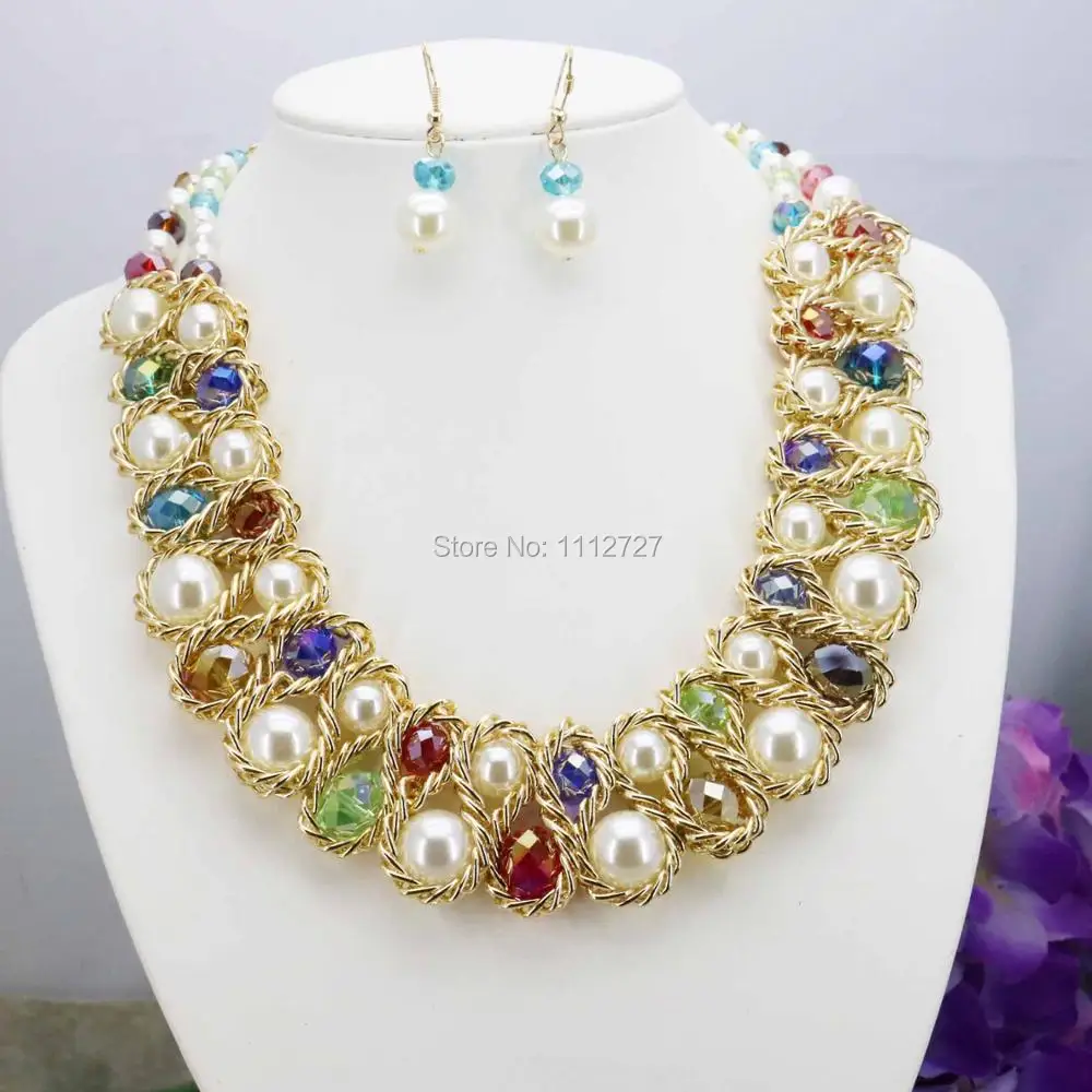 Beautiful Imitation Pearl Crystal Necklace&Earrings Sets Chain Charming For Women Girls Gifts Design 18inch Beads 3Row Wholesale
Beautiful Imitation Pearl Crystal Necklace&Earrings Sets Chain Charming For Women Girls Gifts Design 18inch Beads 3Row Wholesale