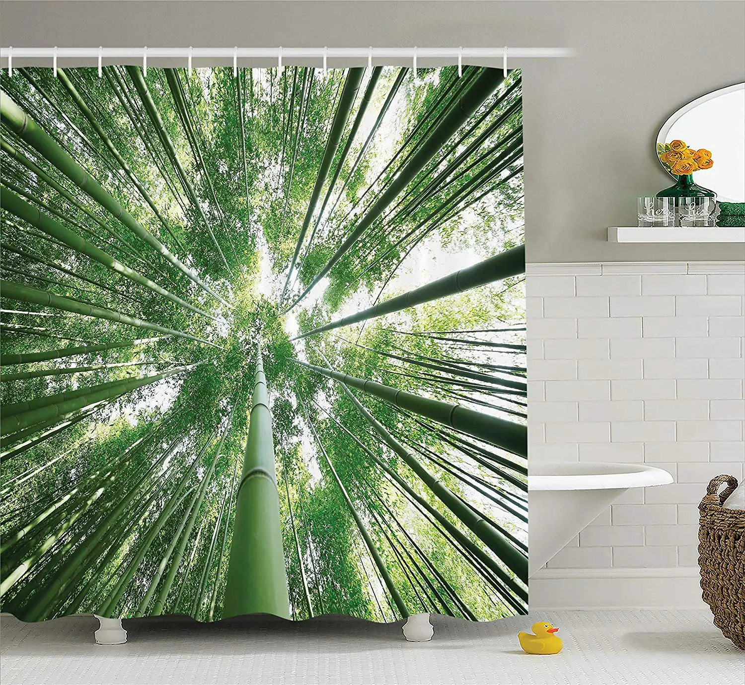 Bamboo Decor Shower Curtain Set Tropical Rain Forest Tall Bamboo Trees in Grove Exotic Asian Nature Zen Decor Style
Bamboo Decor Shower Curtain Set Tropical Rain Forest Tall Bamboo Trees in Grove Exotic Asian Nature Zen Decor Style