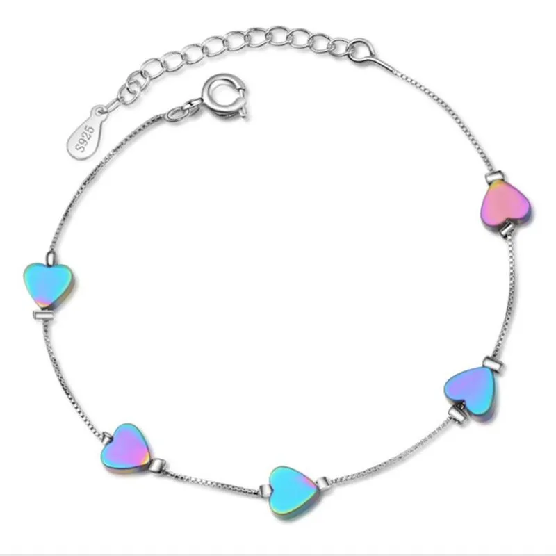 LUKENI Top Quality 925 Sterling Silver Bracelets For Girl Jewelry Fashion Stone Colorful Heart Bracelet Women Bridal Accessories
LUKENI Top Quality 925 Sterling Silver Bracelets For Girl Jewelry Fashion Stone Colorful Heart Bracelet Women Bridal Accessories