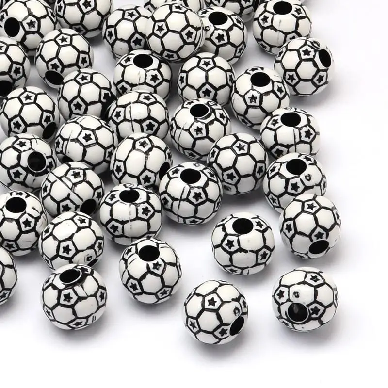 12mm Black Football Acrylic Beads for Jewelry Making DIY,Hole: 4mm; about 580pcs/500g
12mm Black Football Acrylic Beads for Jewelry Making DIY,Hole: 4mm; about 580pcs/500g