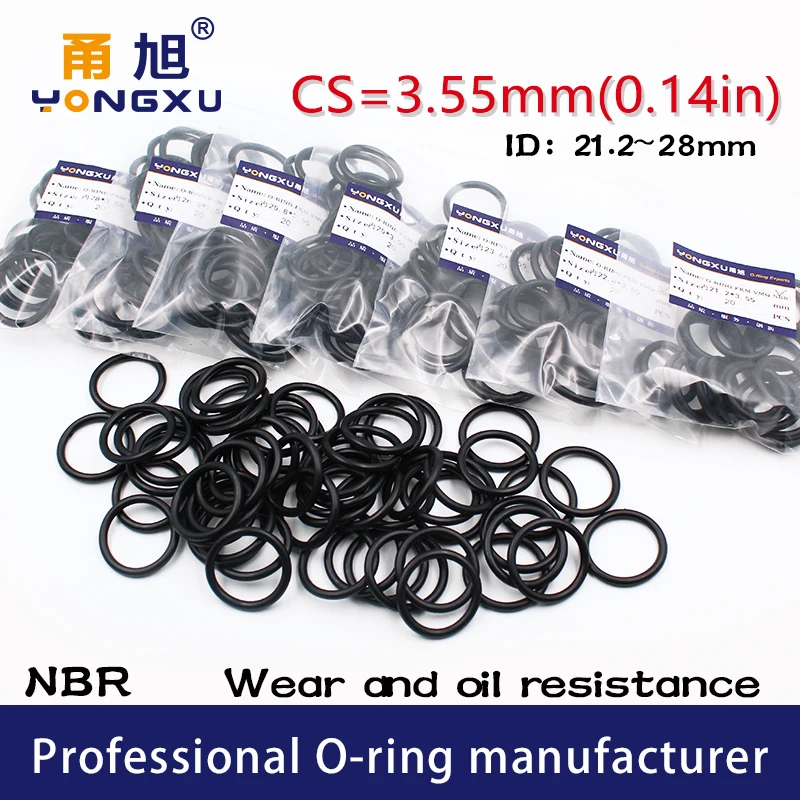 20PC/lot Rubber Ring NBR Sealing O-Ring CS3.55mm ID21.2/22.4/23.6/25/25.8/26.5/28*3.55mm ORing Seal Gasket Nitrile ORing Oil
20PC/lot Rubber Ring NBR Sealing O-Ring CS3.55mm ID21.2/22.4/23.6/25/25.8/26.5/28*3.55mm ORing Seal Gasket Nitrile ORing Oil