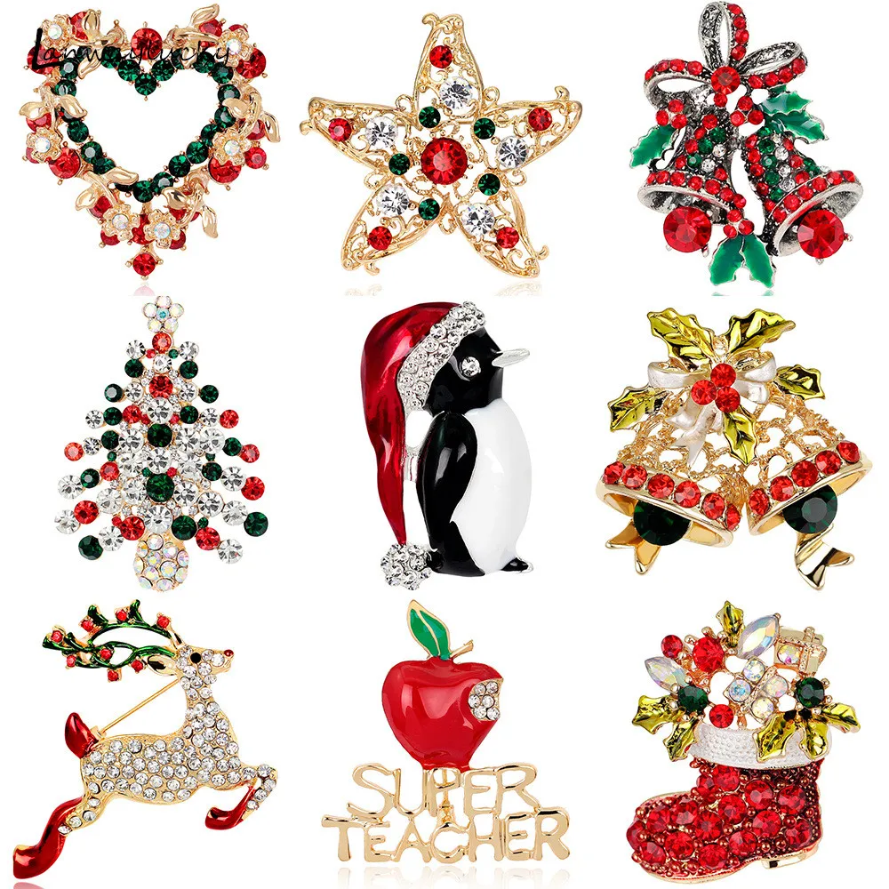 Alloy Christmas Brooches Snowflower Boot Santa Claus Snow Man Deer Shiny Crystal New Year Fashion Brooches Pins Charm Gifts
Alloy Christmas Brooches Snowflower Boot Santa Claus Snow Man Deer Shiny Crystal New Year Fashion Brooches Pins Charm Gifts