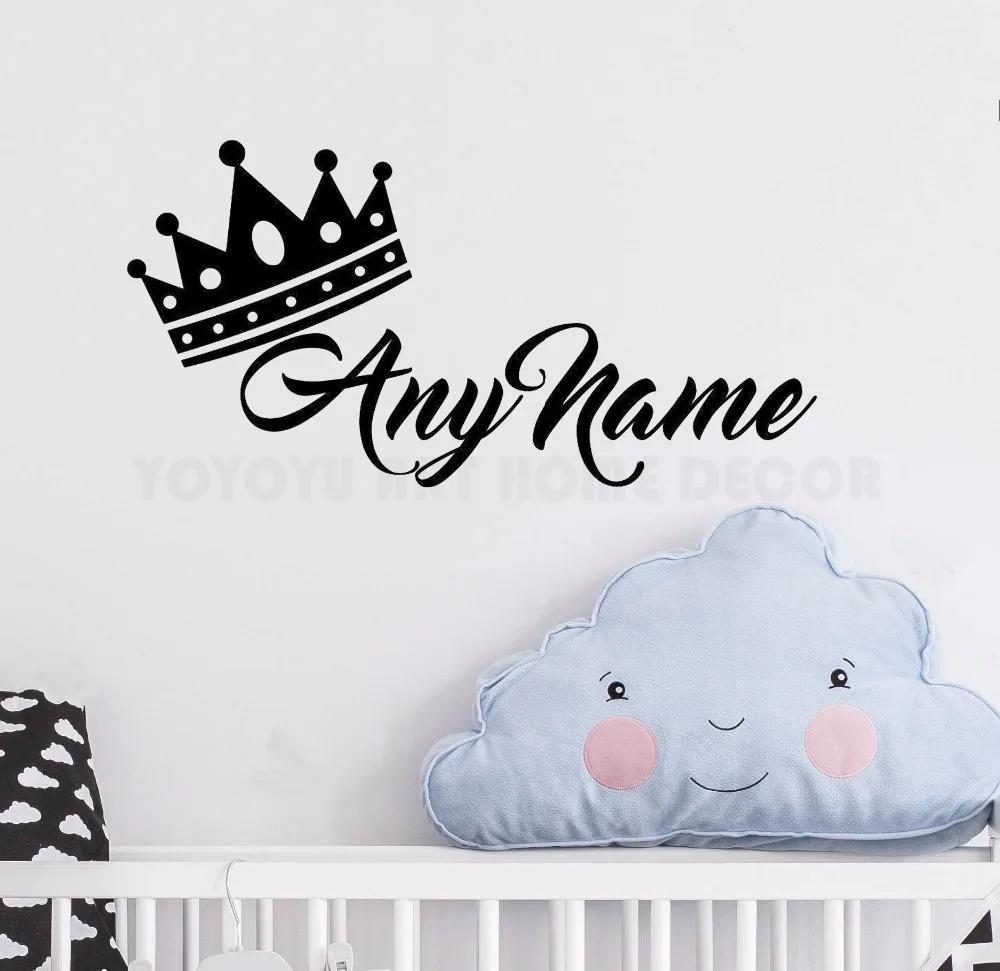 Personalized Name Princess Crown Wall Sticker Customade Prince Name Bedroom Wall Decal Art Kids Room Wall Decor Mural AY1169
Personalized Name Princess Crown Wall Sticker Customade Prince Name Bedroom Wall Decal Art Kids Room Wall Decor Mural AY1169