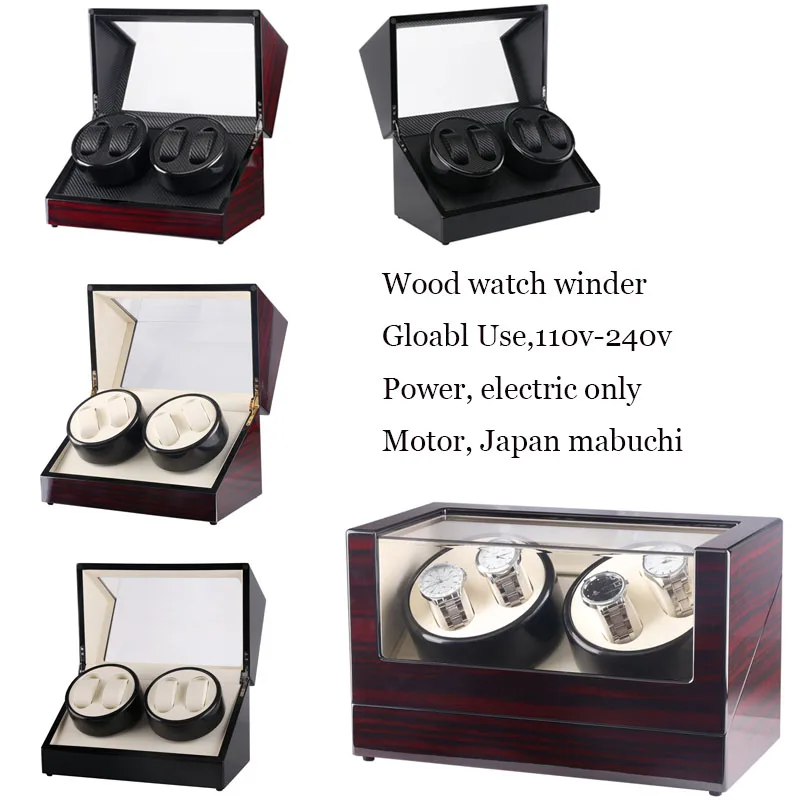 Automatic Watch Winder 4 Rotate Watches Cabinet , Wood Double Generator Winder Watch Storage/Display Case Global Useful 110-240V
Automatic Watch Winder 4 Rotate Watches Cabinet , Wood Double Generator Winder Watch Storage/Display Case Global Useful 110-240V