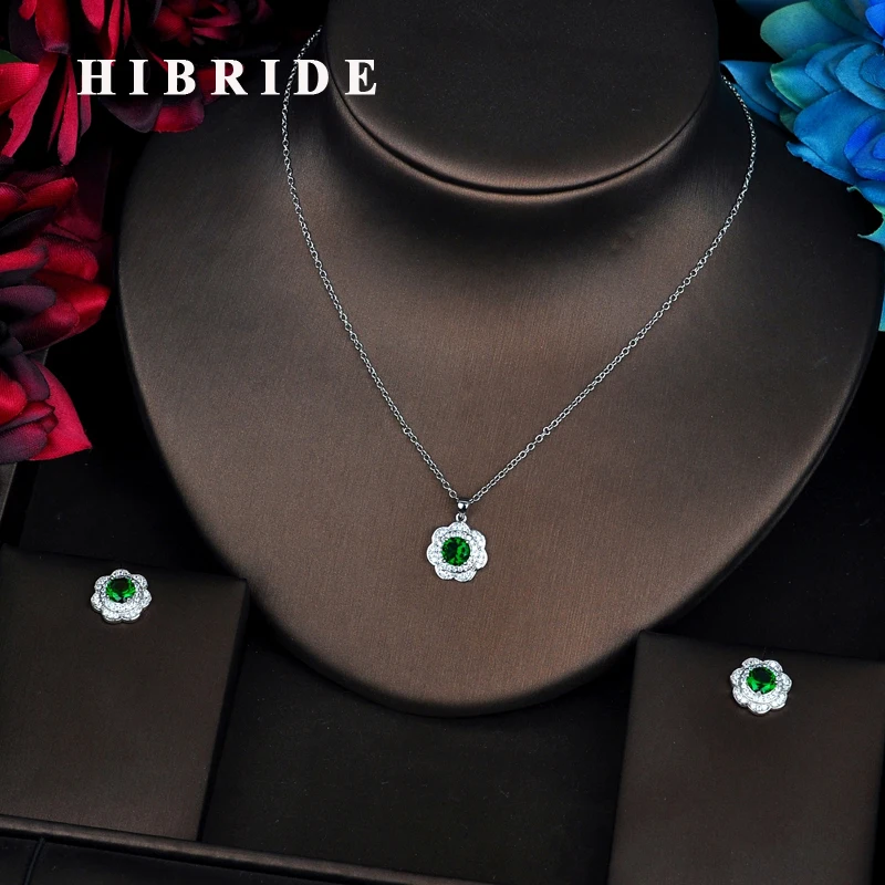 HIBRIDE Trendy Green Flower Shape Link Chain Pendant Women Bridal Jewelry Sets Necklace Sets Earings Fashion Jewelry N-545
HIBRIDE Trendy Green Flower Shape Link Chain Pendant Women Bridal Jewelry Sets Necklace Sets Earings Fashion Jewelry N-545