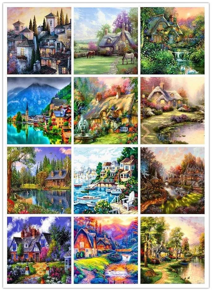 Needlework embroidery 5D DIY diamond painting villa square picture cross stitch square rhinestone room decoration art
Needlework embroidery 5D DIY diamond painting villa square picture cross stitch square rhinestone room decoration art