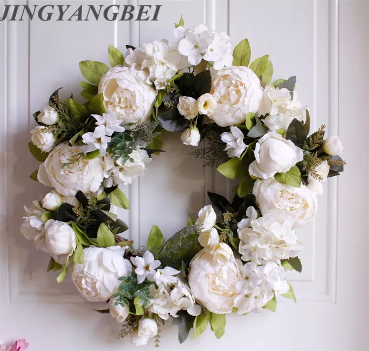 40cm White Artificial Silk Penoy Flowers Round Wreath Home Door Decoration Plant Garlands Wedding Wall Decoration Backdrop
40cm White Artificial Silk Penoy Flowers Round Wreath Home Door Decoration Plant Garlands Wedding Wall Decoration Backdrop