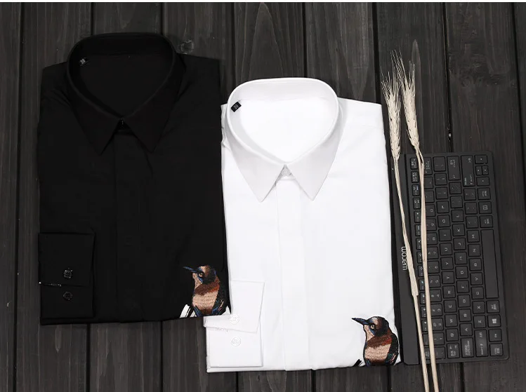 Spring and summer magpie embroidered shirts men long-sleeved cotton white shirt male quality solid mens shirt tops camisa 4XL
Spring and summer magpie embroidered shirts men long-sleeved cotton white shirt male quality solid mens shirt tops camisa 4XL