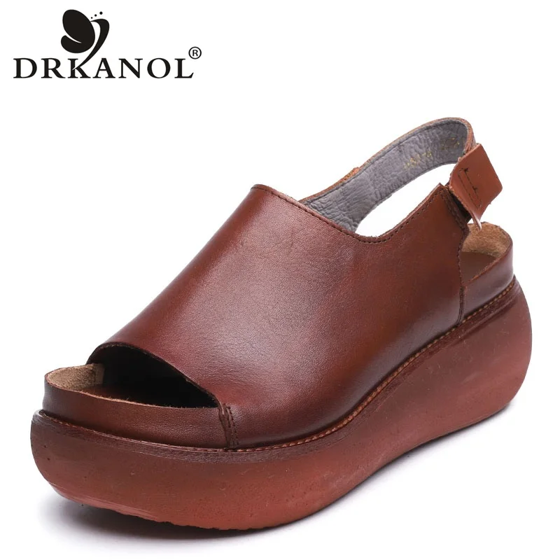 DRKANOL 2022 Retro Women Sandals Summer Peep Toe Wedges Platform Sandals Female Genuine Leather Women High Heel Shoes Sandalias
DRKANOL 2022 Retro Women Sandals Summer Peep Toe Wedges Platform Sandals Female Genuine Leather Women High Heel Shoes Sandalias