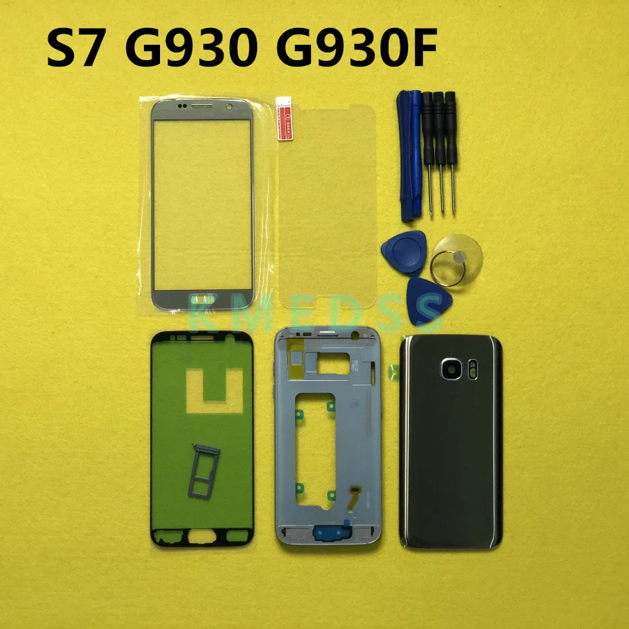 Полный корпус чехол для Samsung Galaxy S7 G930 G930F ЖК панель средняя рамка Крышка