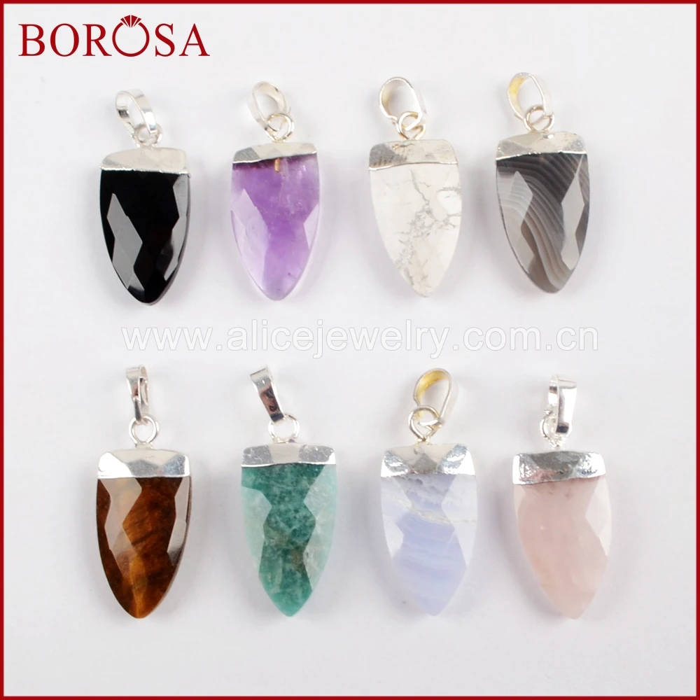 BOROSA 10PCS Multi-kind Faceted Stones Silver Plated Pendants Beads Gems Natural Stones Drusy Necklaces Pendants WX903
BOROSA 10PCS Multi-kind Faceted Stones Silver Plated Pendants Beads Gems Natural Stones Drusy Necklaces Pendants WX903