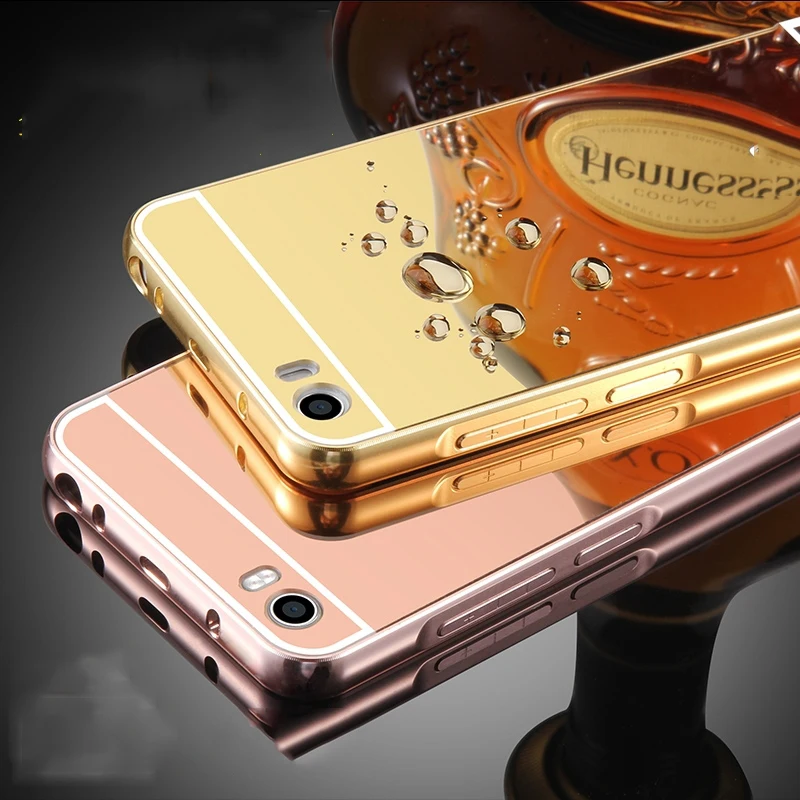 Роскошный чехол с зеркалом для Vivo Y81 металлическая алюминиевая рама + твердая