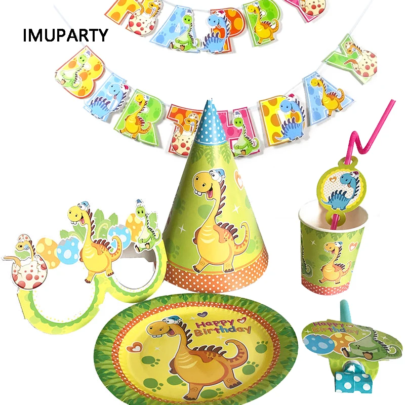 Cartoon Dinosaur Disposable Tableware Set Cup Plate Straw Mask Happy Birthday Banner Party Decorations Kids Boy for 6 Person
Cartoon Dinosaur Disposable Tableware Set Cup Plate Straw Mask Happy Birthday Banner Party Decorations Kids Boy for 6 Person