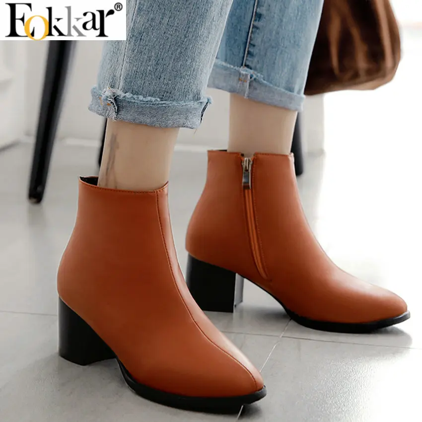 Eokkar 2020 Women Ankle Boots Square Toe Winter Bootw Women Shoes Dquare High Heel Warm Inside Zipper Ladies Boots Size 34-43
Eokkar 2020 Women Ankle Boots Square Toe Winter Bootw Women Shoes Dquare High Heel Warm Inside Zipper Ladies Boots Size 34-43