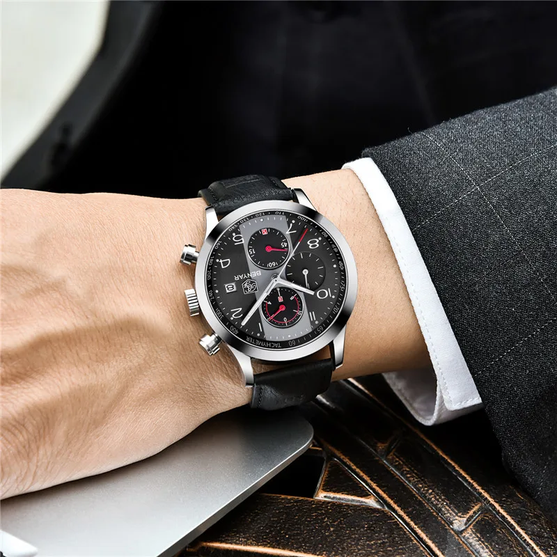 BENYAR Luxury Top Brand Casual Fashion Men Quartz Watch 2018 New Business Automatic Date Men's Leather Watches Relogio Masculino
BENYAR Luxury Top Brand Casual Fashion Men Quartz Watch 2018 New Business Automatic Date Men's Leather Watches Relogio Masculino