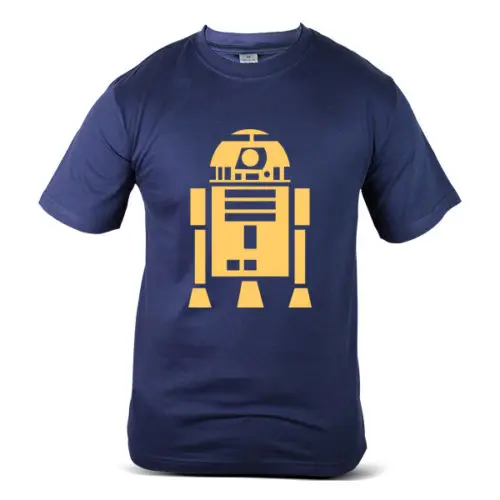 6315 NV Звездные войны Вселенная R2 D2 желтый R2D2 логотип темно синяя мужская футболка
