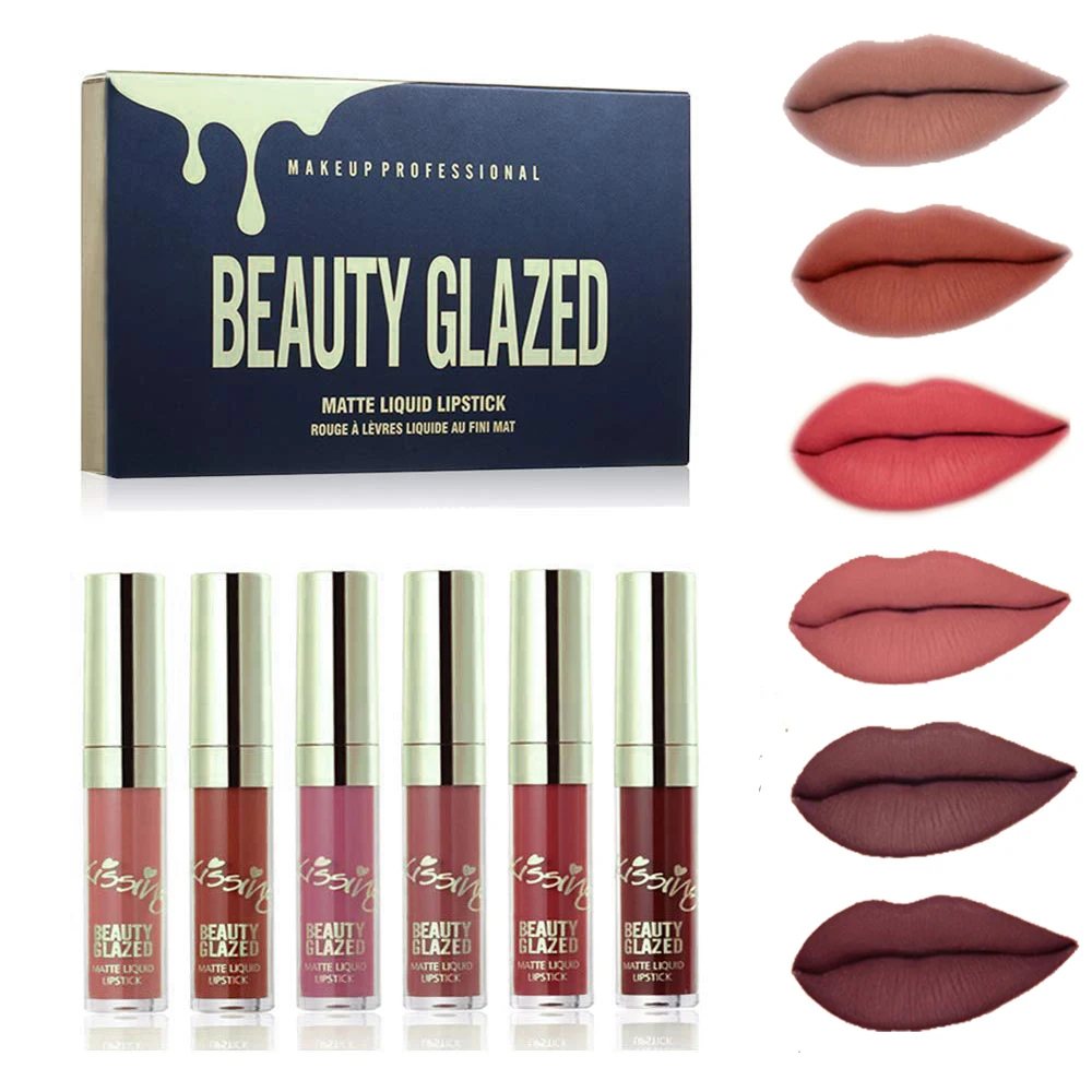 Матовая бархатная жидкая помада Beauty Glazed Новое поступление 6 шт. блеск для губ