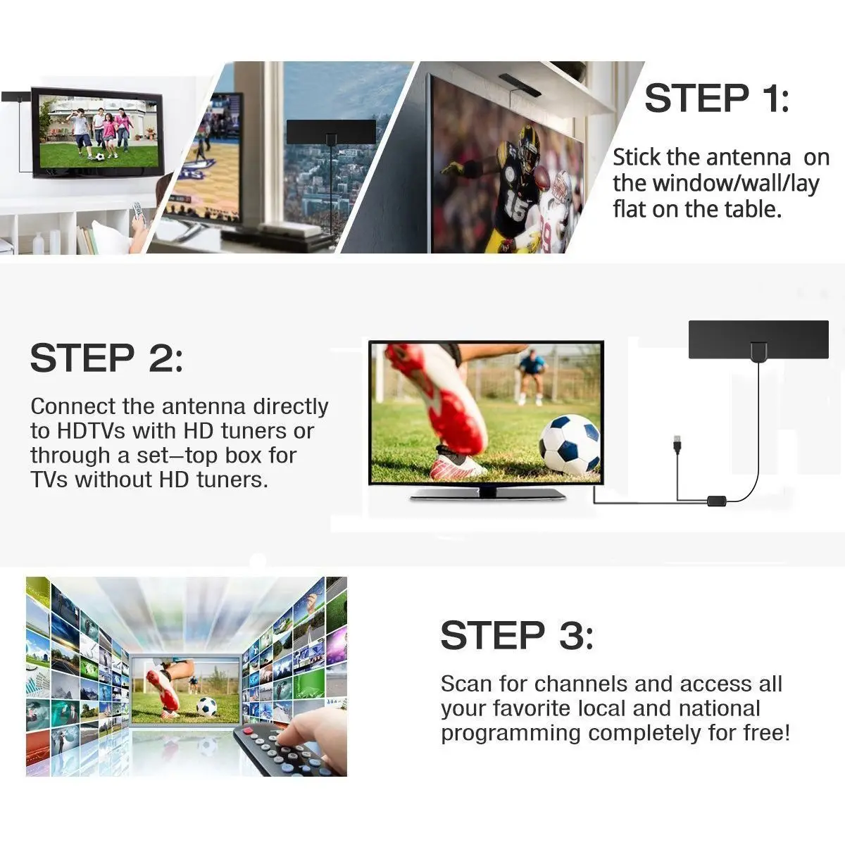 HOT-2018 Version TV Antenna, Indoor Digital HDTV Antenna Amplified 50 Mile Range 4K HD VHF UHF Freeview for Life Local Channel
HOT-2018 Version TV Antenna, Indoor Digital HDTV Antenna Amplified 50 Mile Range 4K HD VHF UHF Freeview for Life Local Channel