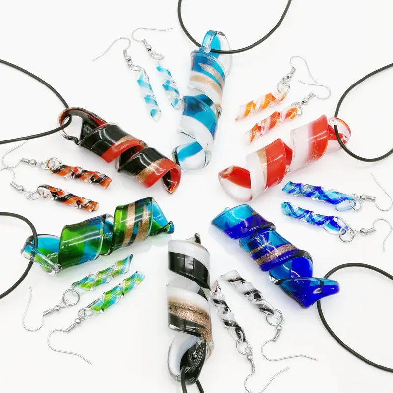6 Sets Fashion Twist Shape Blend Color Murano Lampwork Glass Necklace Earrings Jewelry Set, Fashion Jewelry Set, Murano Jewelry
6 Sets Fashion Twist Shape Blend Color Murano Lampwork Glass Necklace Earrings Jewelry Set, Fashion Jewelry Set, Murano Jewelry