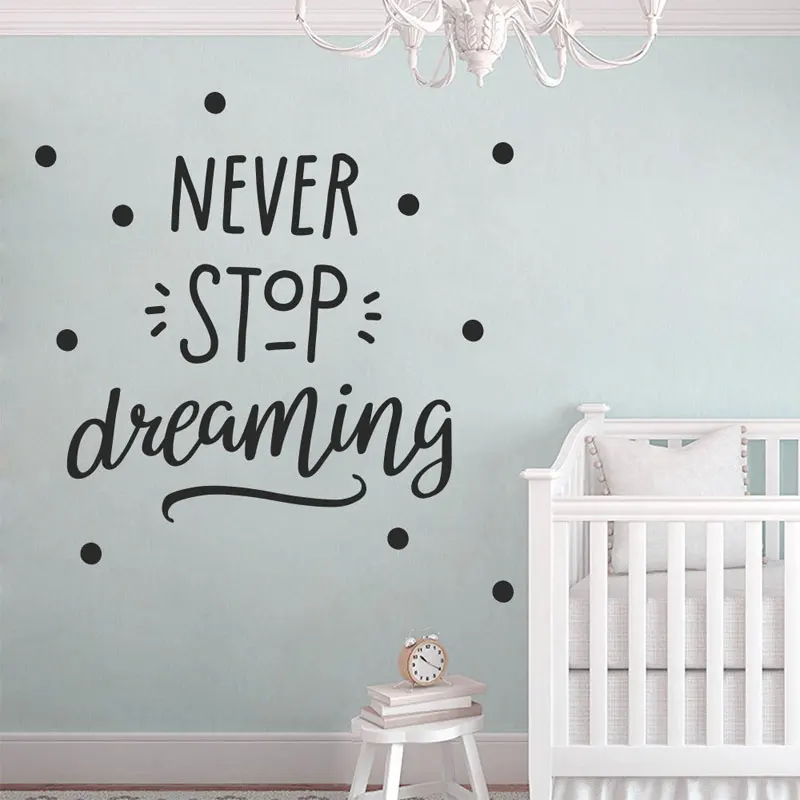 Never Stop Dreaming, Nursery Decal, Scandi Cute Wall Vinyl Stickers, Wall Art For Kids Baby's Bedroom Gift, Baby Shower BO13
Never Stop Dreaming, Nursery Decal, Scandi Cute Wall Vinyl Stickers, Wall Art For Kids Baby's Bedroom Gift, Baby Shower BO13