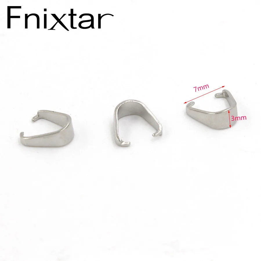Fnixtar 3*7mm Stainless Steel Clip Clasp Pinch Clip Bail Pendant Connectors Jewelry Findings DIY Accessories 500piece/lot
Fnixtar 3*7mm Stainless Steel Clip Clasp Pinch Clip Bail Pendant Connectors Jewelry Findings DIY Accessories 500piece/lot