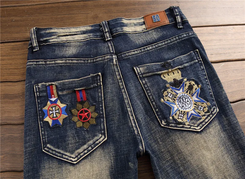 Ripped Jeans Men Patchwork Pants Man 2019 New Fashion Vintage Embroidered Badge Elastic Slim Fit Demin Pants
Ripped Jeans Men Patchwork Pants Man 2019 New Fashion Vintage Embroidered Badge Elastic Slim Fit Demin Pants