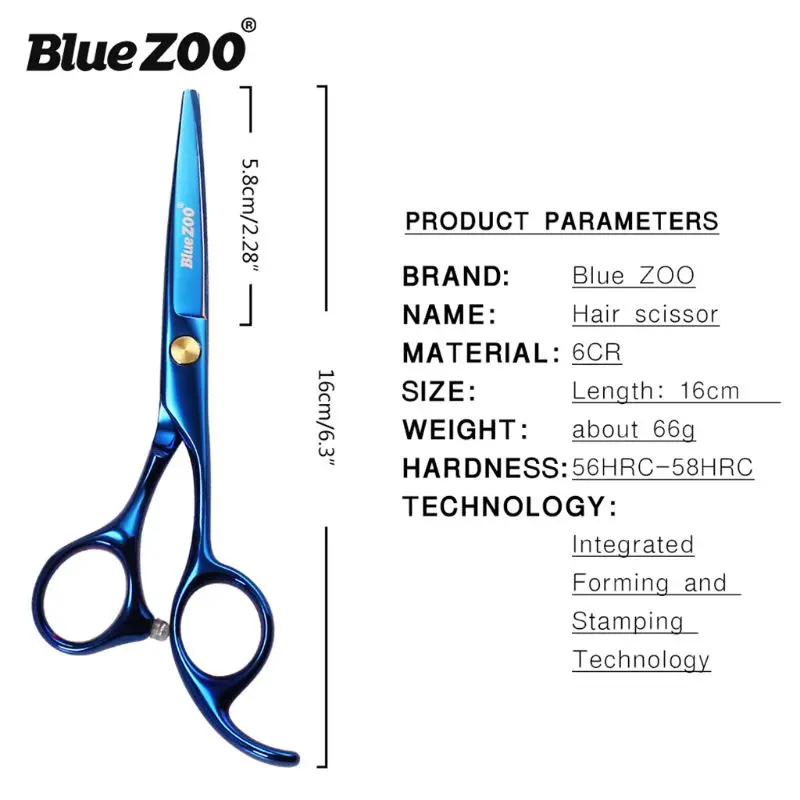 Профессиональные ножницы бритва Edge Fire Blue Steel 5 парикмахерские для стрижки волос