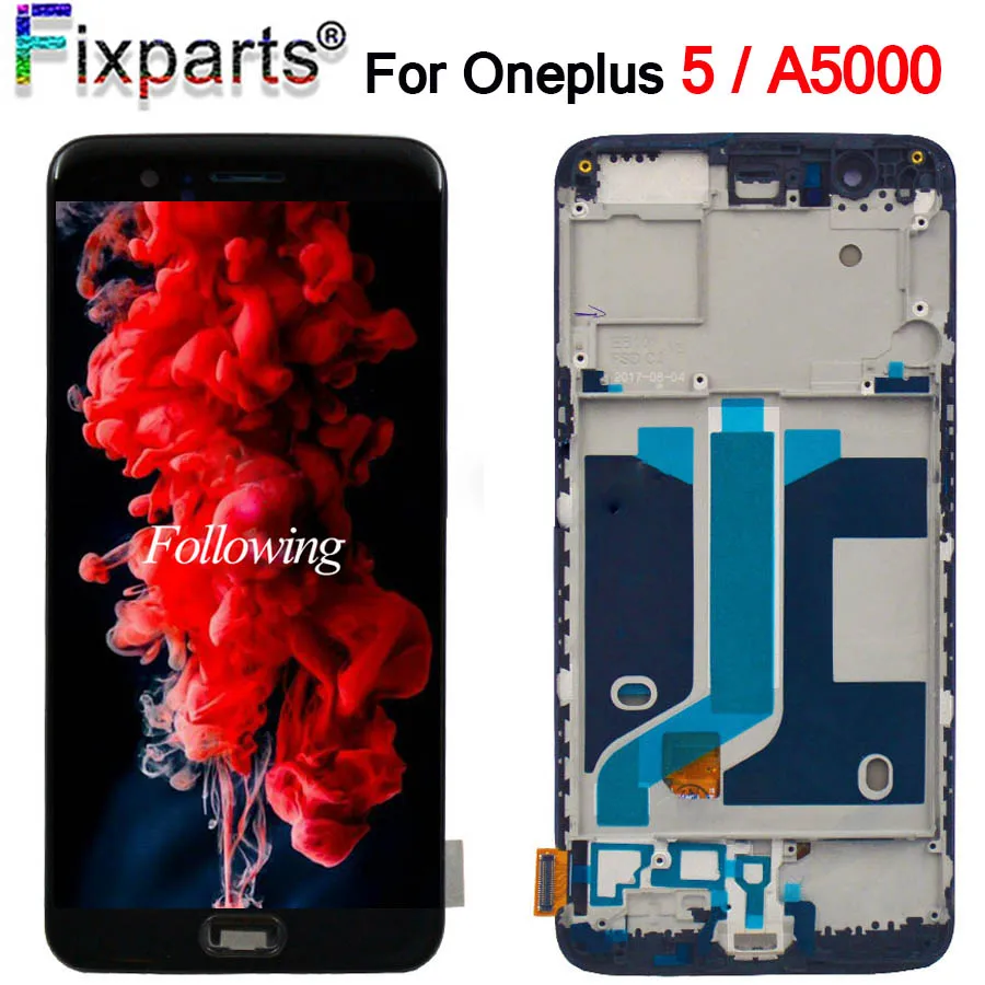 100% Tessted Oneplus 5 ЖК экран Сенсорная панель Полная сборка "для A5000 пять дигитайзер