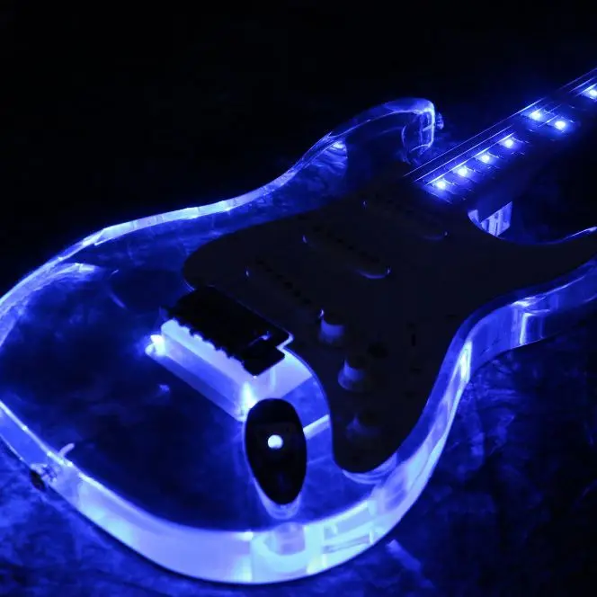 Free shipping newArrivel Electric Guitar Pink LED acrylic guitar blue color good quialty more color can choose
Free shipping newArrivel Electric Guitar Pink LED acrylic guitar blue color good quialty more color can choose