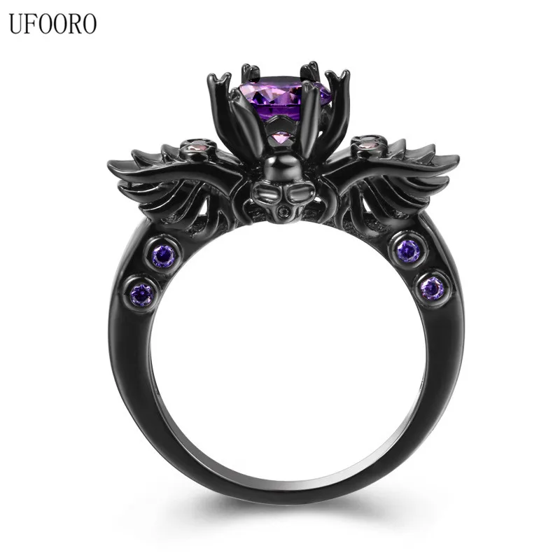 Punk Skull Ring Jewelry Black Gold Color CZ Purple Red Crystal Stone Skeleton Party Cocktail Ring For Women Men Devil Rock Ring
Punk Skull Ring Jewelry Black Gold Color CZ Purple Red Crystal Stone Skeleton Party Cocktail Ring For Women Men Devil Rock Ring